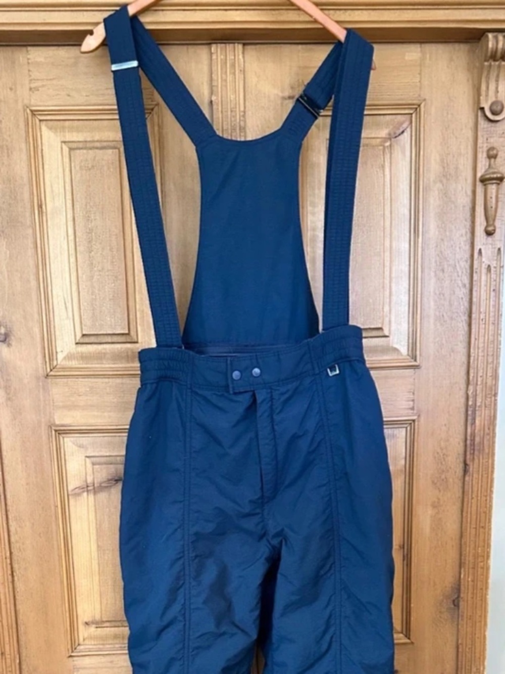 Roffe Ladies Sun Valley Navy Blue Ski Snow Pants Detachable Bib Adjustable 16